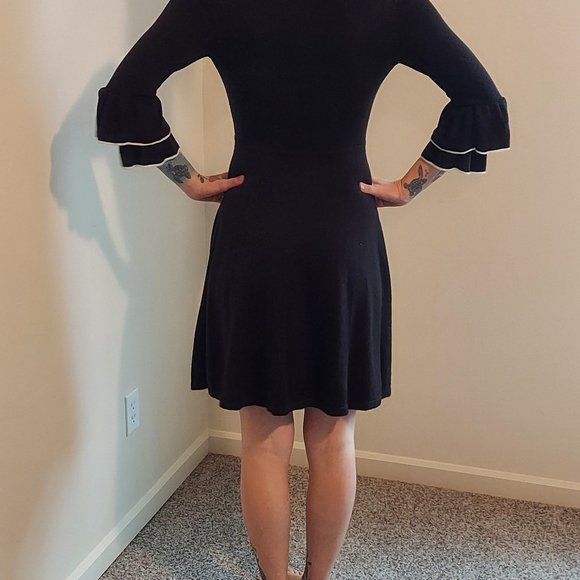 Vince Camuto Fit and Flare Ruffle Sleeve Sweater Dress, Size S - Picture 2 of 10